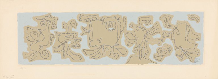 Auf diesem Bild ist das folgende Kunstwerk zu sehen: Willi Baumeister. „Gravour-Fries I“ / „Gravour-Fries III“. 1952/1954.