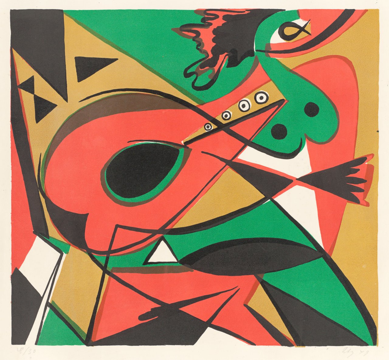 This picture shows the following artwork: Ernst Wilhelm Nay. „Sitzende Frau “. 1949.