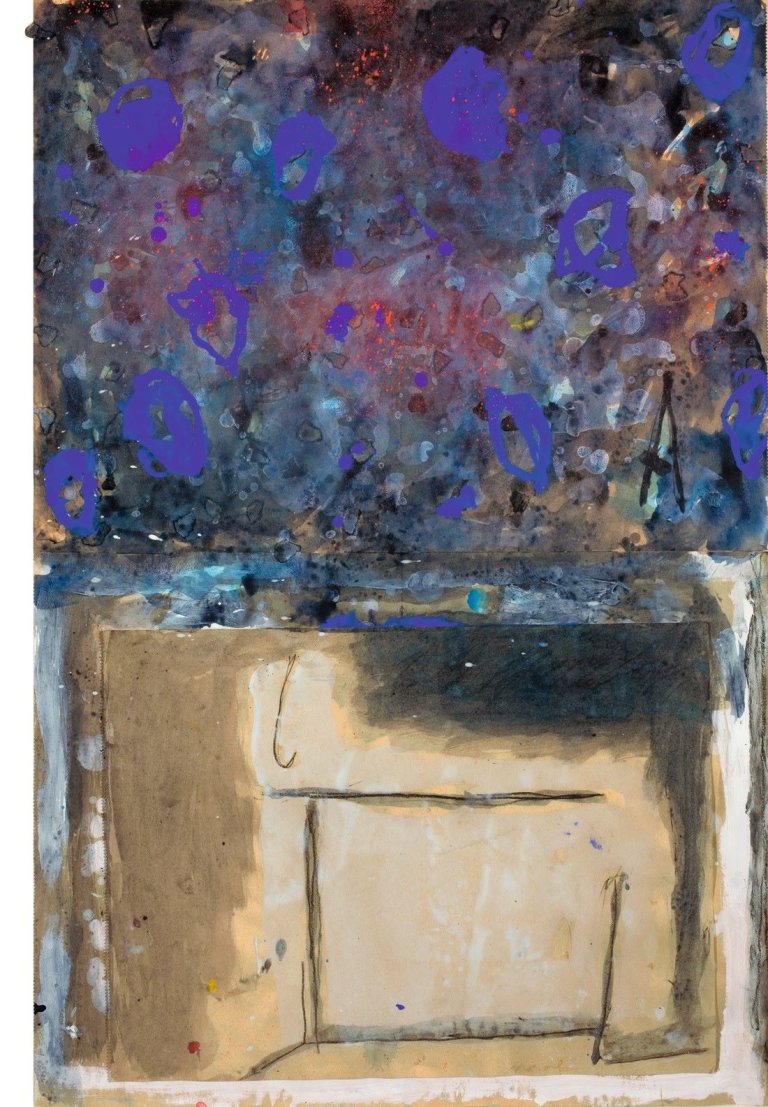 Auf diesem Bild ist das folgende Kunstwerk zu sehen: Nicola de Maria. Ohne Titel. Um 1990.