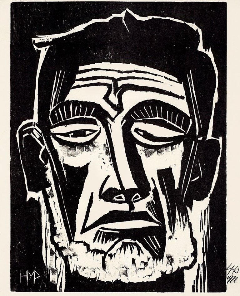 Auf diesem Bild ist das folgende Kunstwerk zu sehen: Max Pechstein. „Kopf eines Seemannes (Fischerkopf)“. 1922.