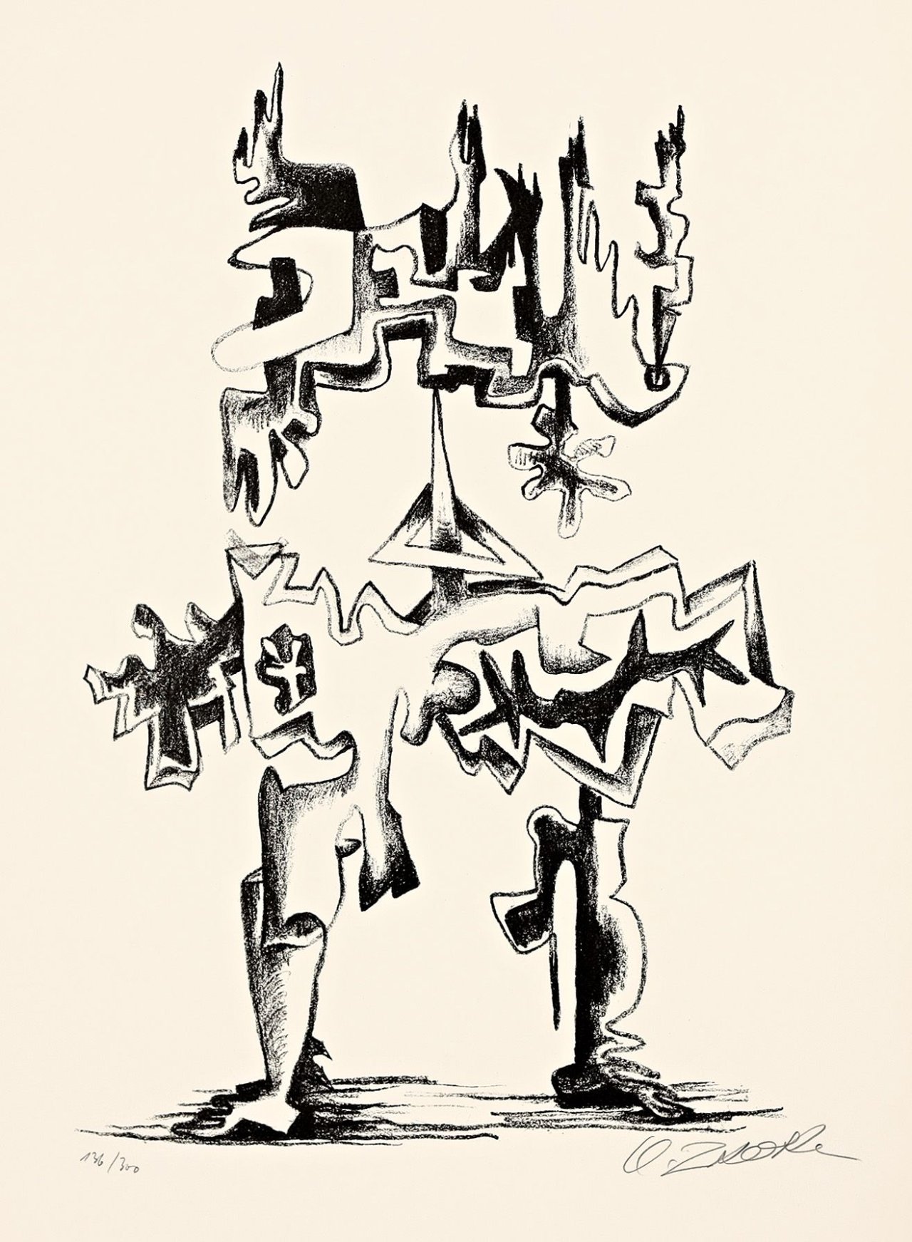 Auf diesem Bild ist das folgende Kunstwerk zu sehen: Ossip Zadkine. „La Revolution du plancher (monument)“. 1966.