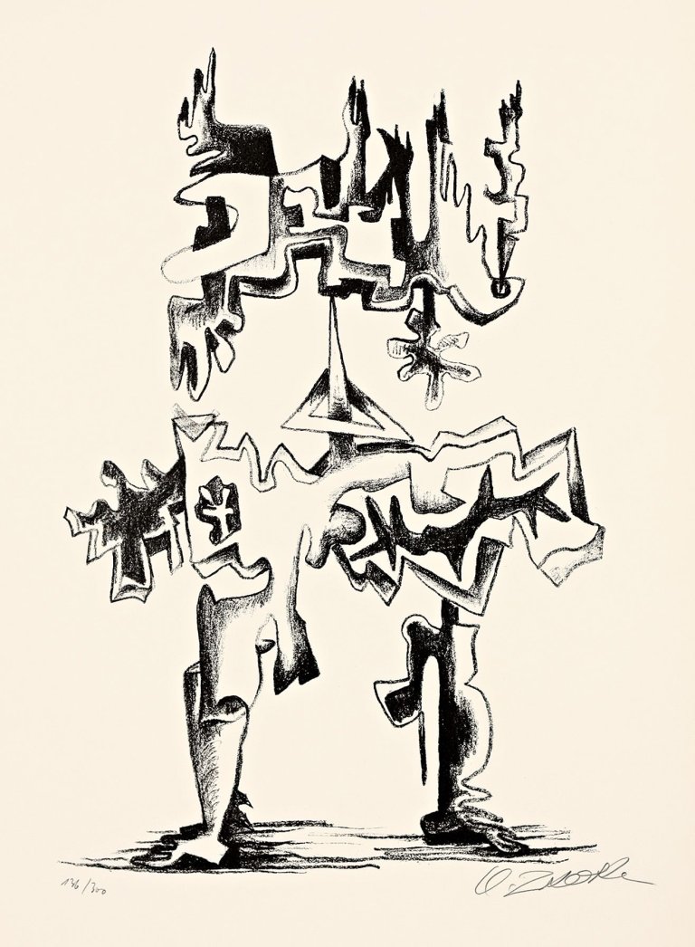 Auf diesem Bild ist das folgende Kunstwerk zu sehen: Ossip Zadkine. „La Revolution du plancher (monument)“. 1966.
