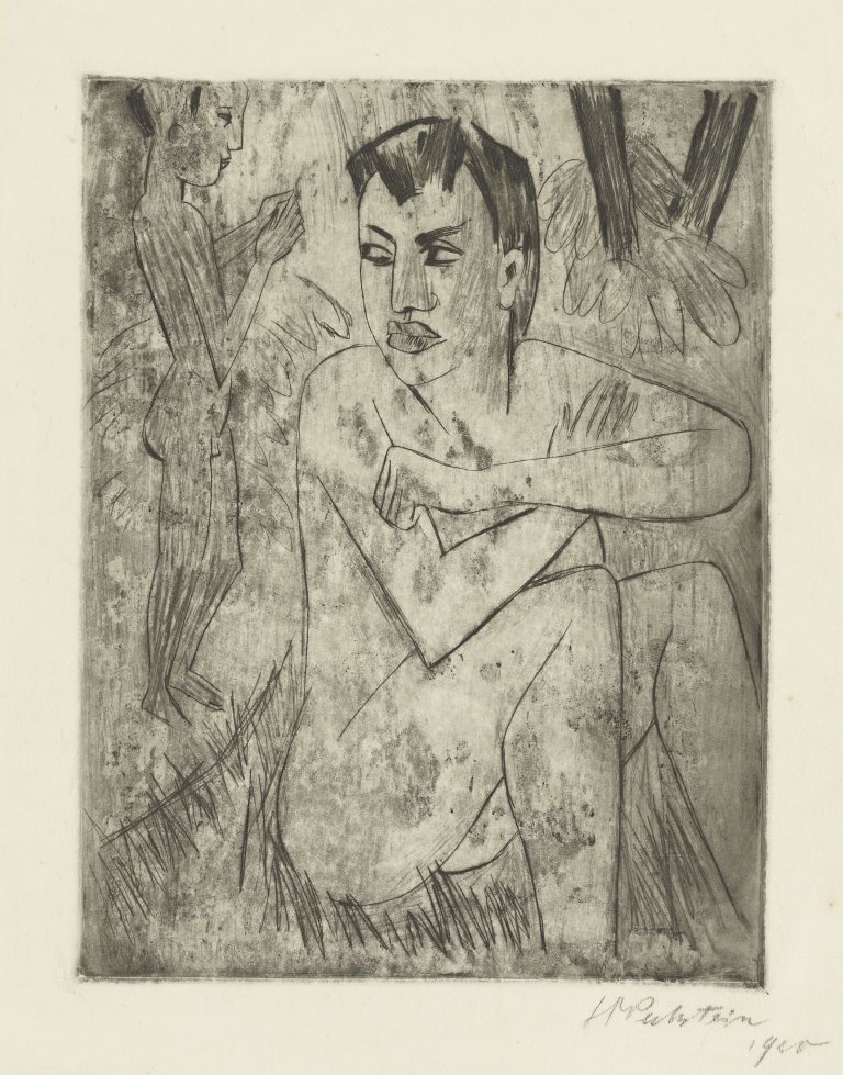 Auf diesem Bild ist das folgende Kunstwerk zu sehen: Max Pechstein. „Vergrämt“. 1920.