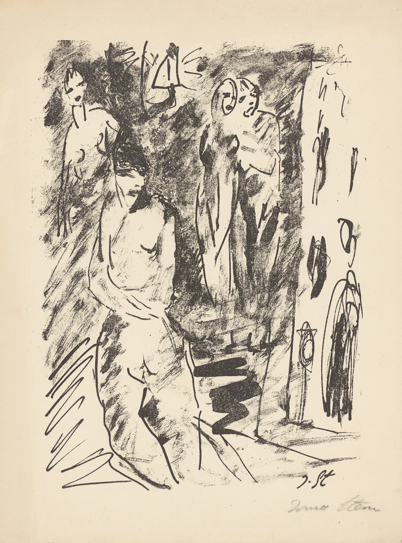 Auf diesem Bild ist das folgende Kunstwerk zu sehen: Irma Stern. Aus: „Visionen. 10 Steinzeichnungen“. 1920.