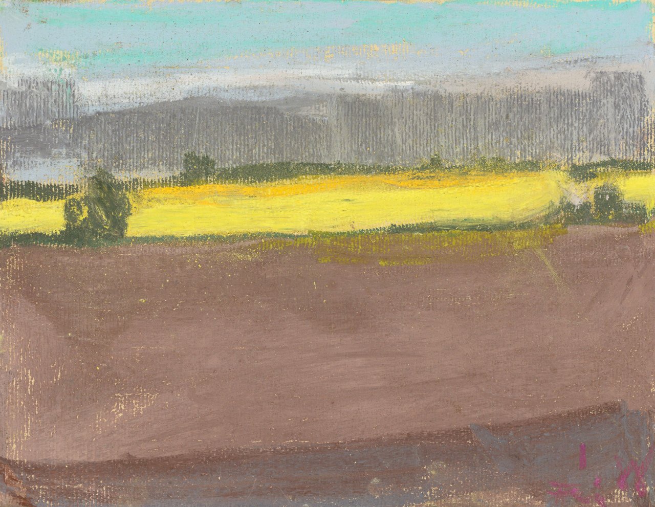 Auf diesem Bild ist das folgende Kunstwerk zu sehen: Klaus Fußmann. „Rapsfeld“. 1988.