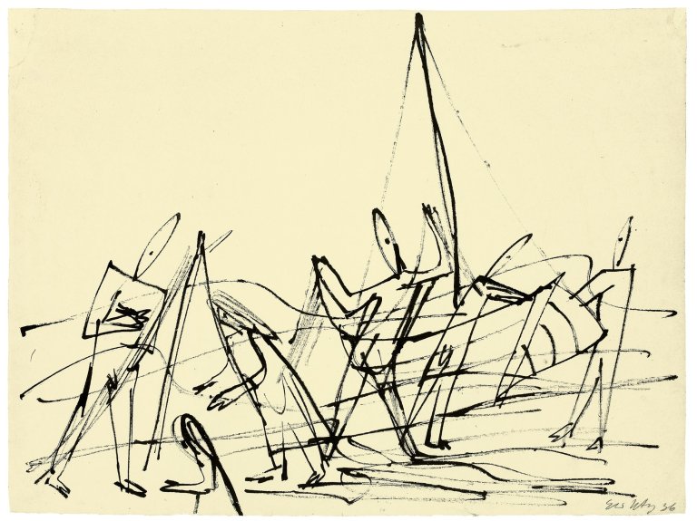 This picture shows the following artwork: Ernst Wilhelm Nay. „Ostseefischer“. 1936.