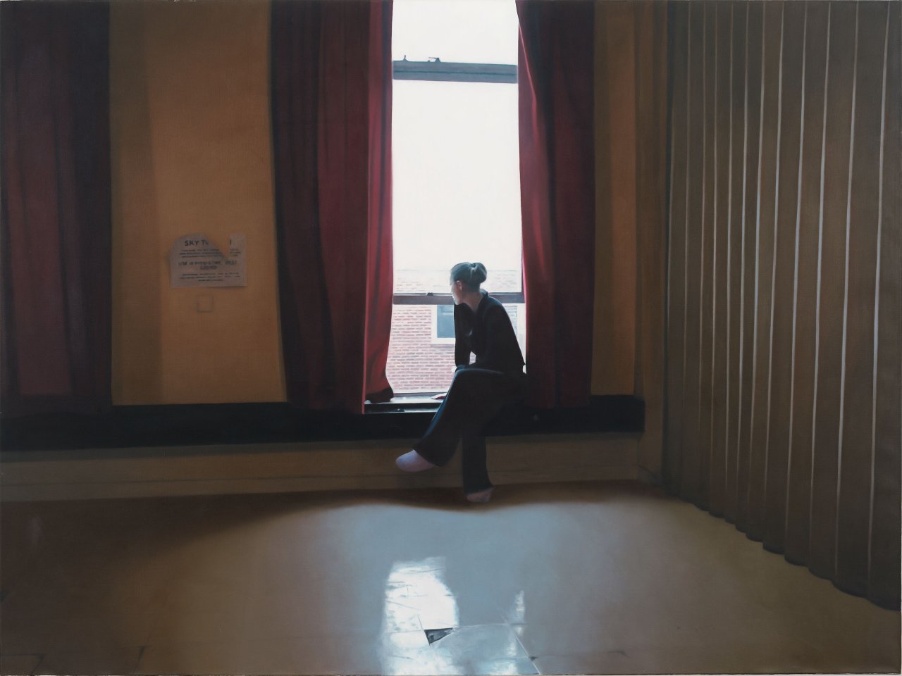 Auf diesem Bild ist das folgende Kunstwerk zu sehen: Paul Winstanley. „Woman at a Window 3“. 2003.