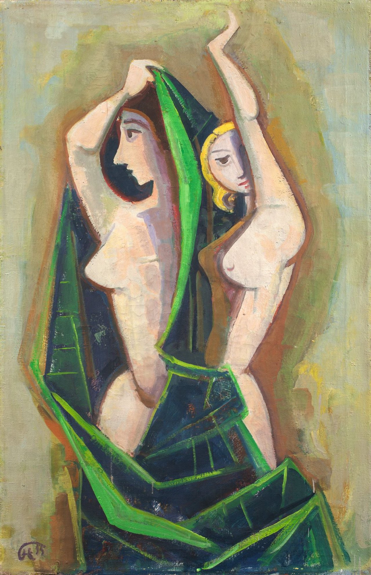 Auf diesem Bild ist das folgende Kunstwerk zu sehen: Karl Hofer. Tänzerinnen. 1955.