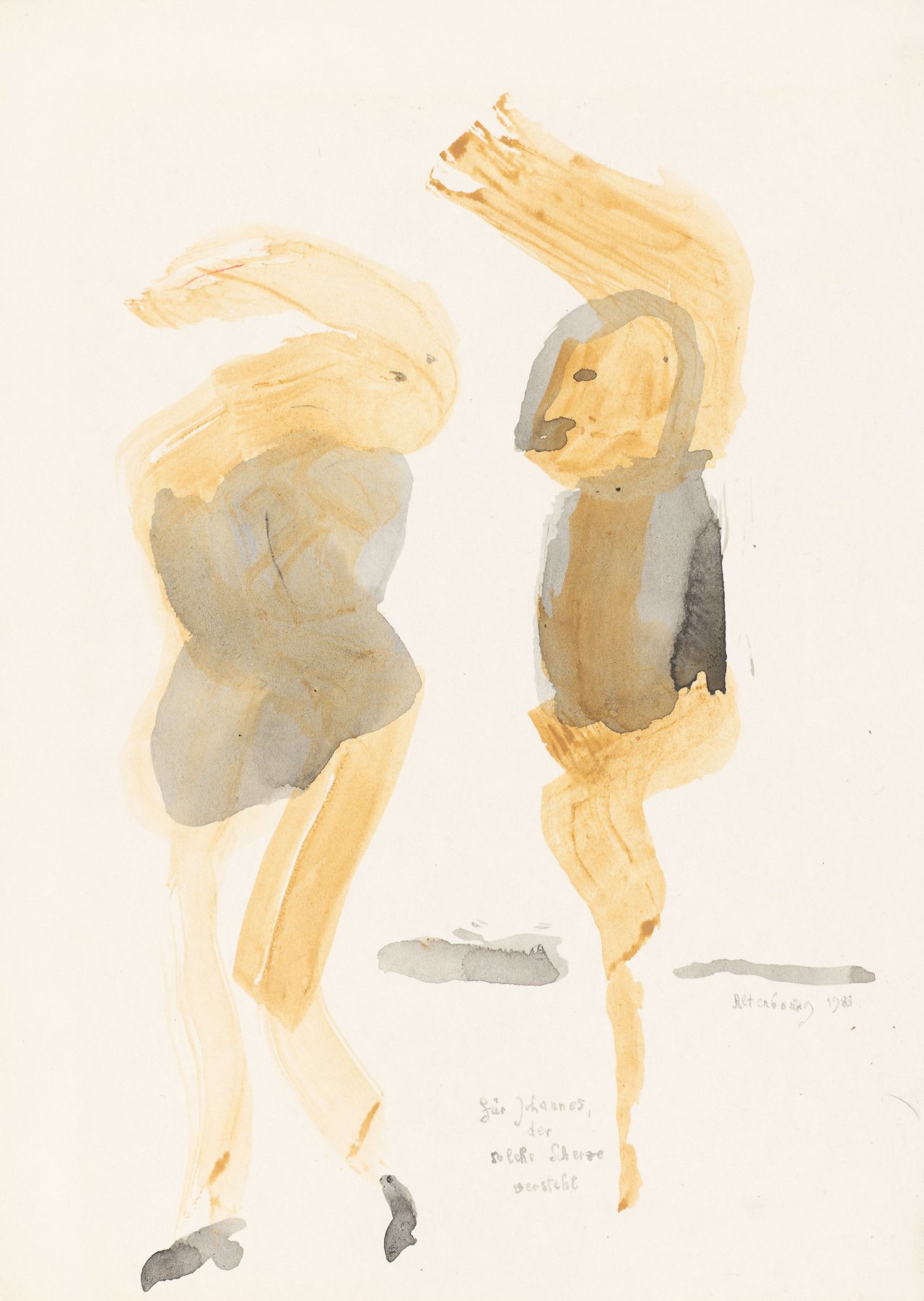Auf diesem Bild ist das folgende Kunstwerk zu sehen: Gerhard Altenbourg. Zwei Figuren. 1988.