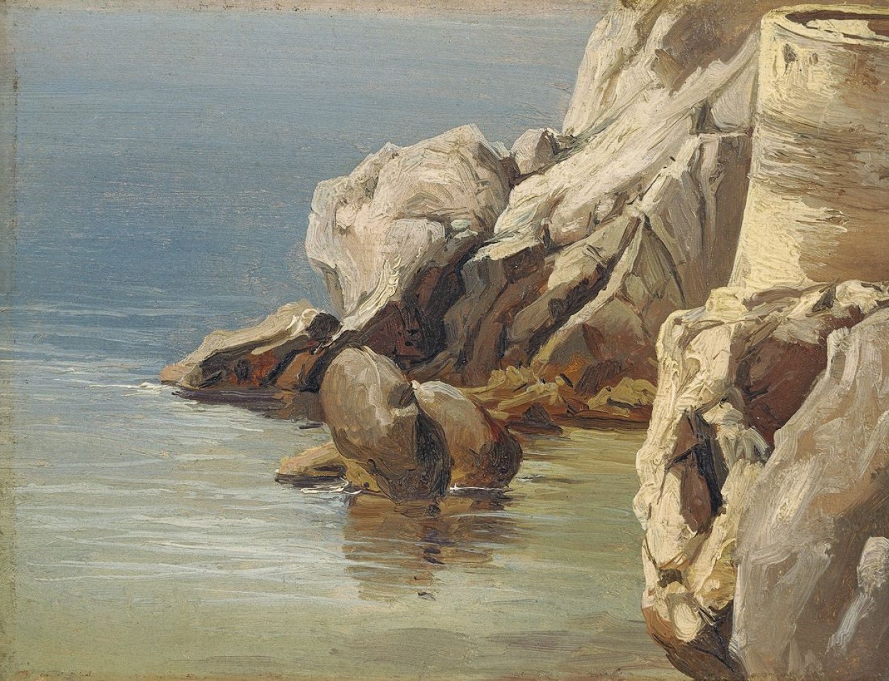 Auf diesem Bild ist das folgende Kunstwerk zu sehen: Carl Robert Kummer. „Felsen vor Capri“. Um 1833.