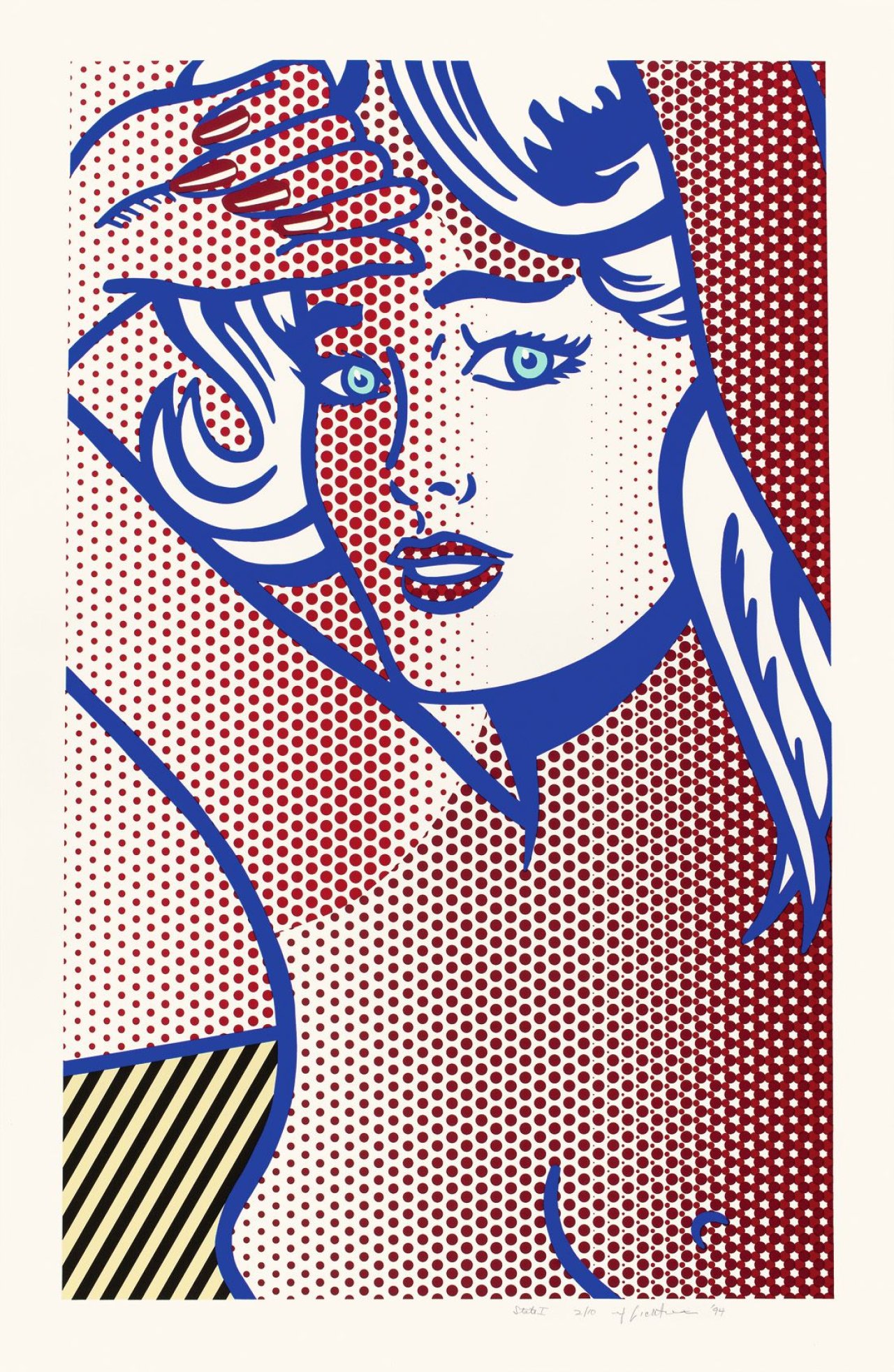 This picture shows the following artwork: Roy Lichtenstein. „Nude with Blue Hair, State I“. 1994.