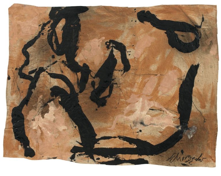 Auf diesem Bild ist das folgende Kunstwerk zu sehen: Emil Schumacher. „G 14/1982“. 1982.