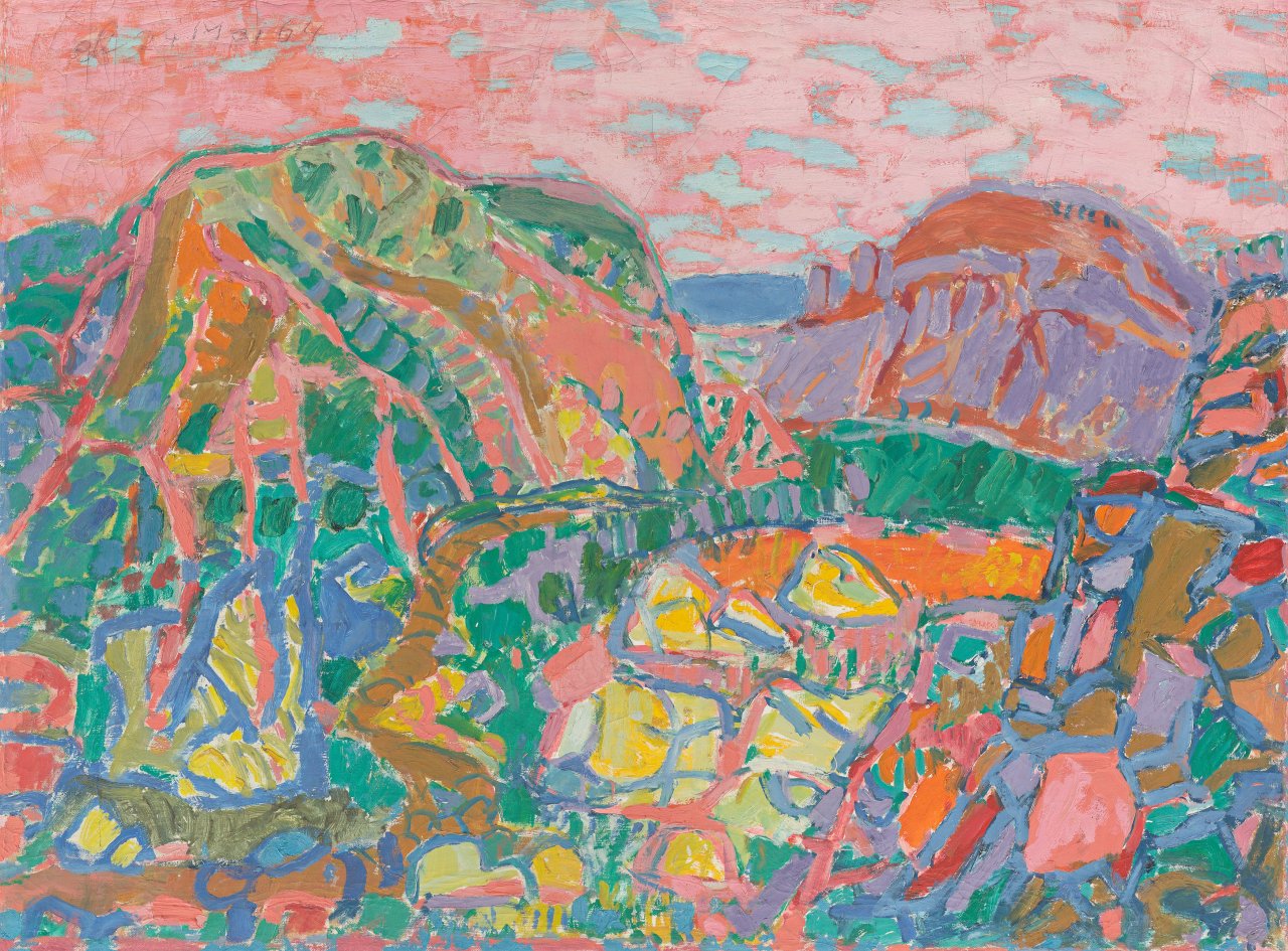 Auf diesem Bild ist das folgende Kunstwerk zu sehen: Eduard Bäumer. Roter Tag. 1964.