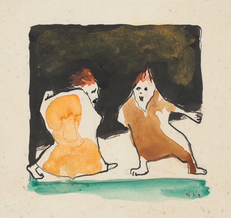 This picture shows the following artwork: Emil Nolde. ”Weihnachtsgrüße an Familie Probst”. Before 1934.