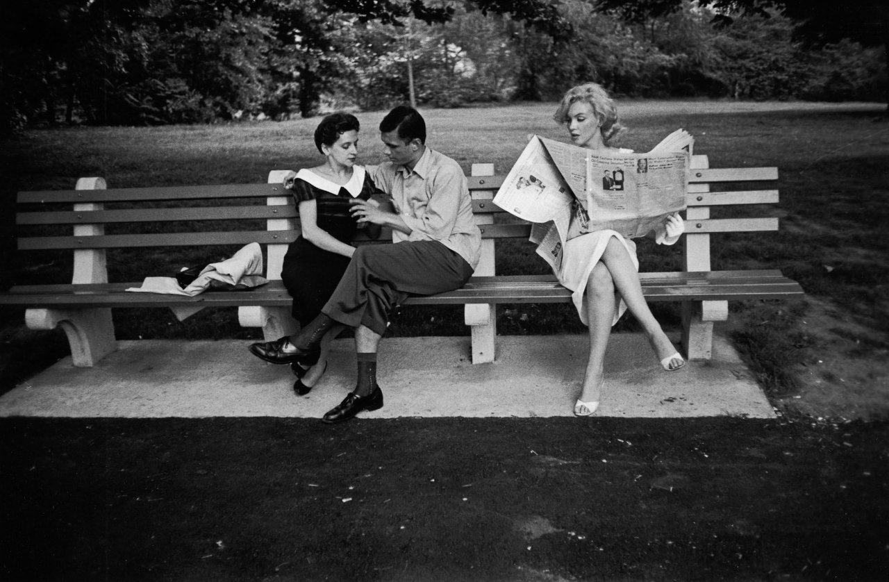 Catalog image of Marilyn Monroe in Central Park. 1957