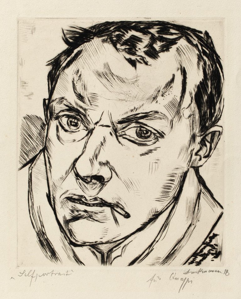 Auf diesem Bild ist das folgende Kunstwerk zu sehen: Max Beckmann. „Großes Selbstbildnis“. 1919.