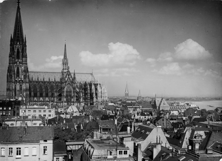This picture shows the following artwork: August Sander. Cologne Cathedral from the South. Circa 1938.