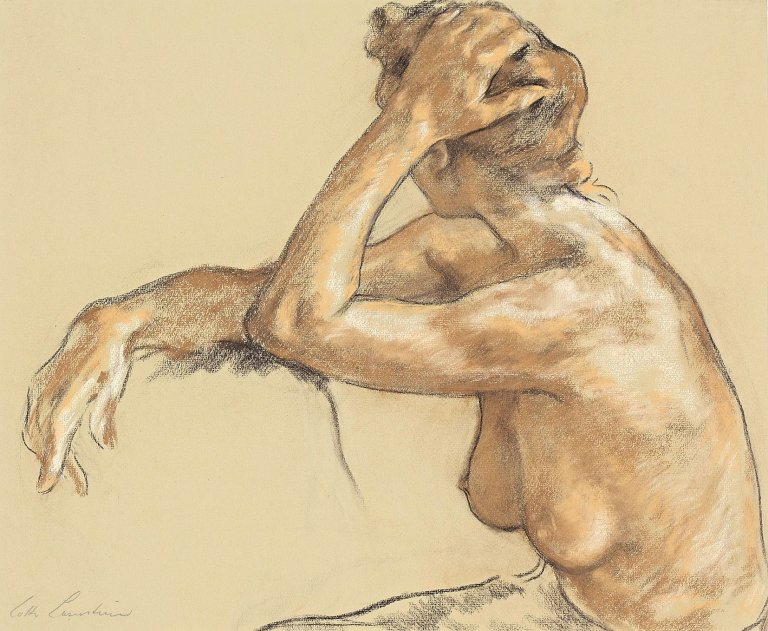 Auf diesem Bild ist das folgende Kunstwerk zu sehen: Lotte Laserstein. Weiblicher Akt (Madeleine). 1956.