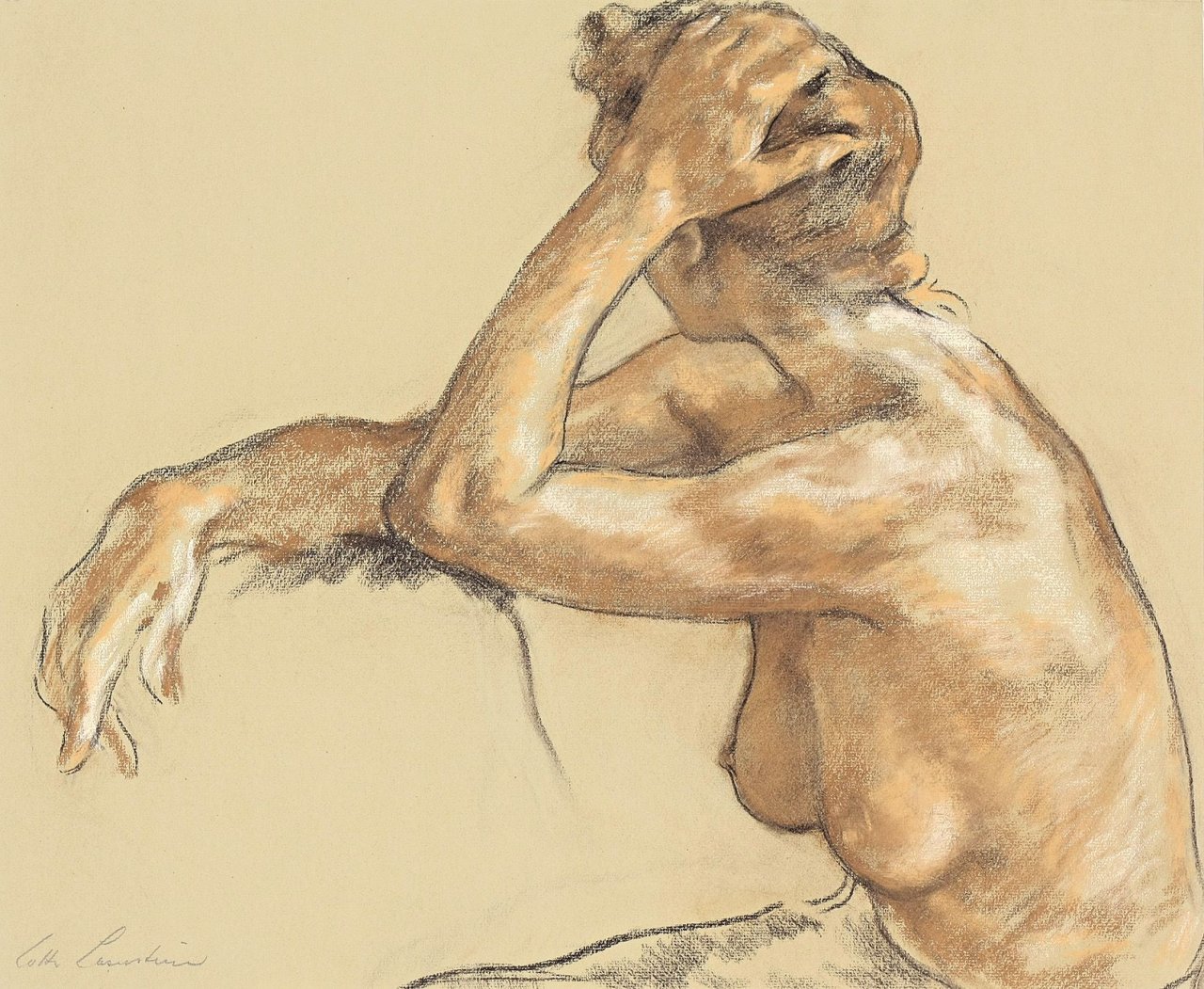 Auf diesem Bild ist das folgende Kunstwerk zu sehen: Lotte Laserstein. Weiblicher Akt (Madeleine). 1956.