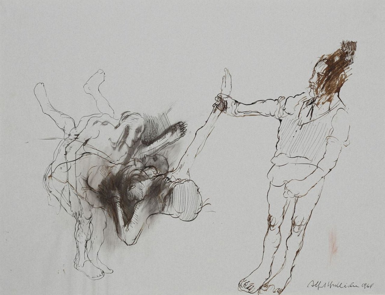 Auf diesem Bild ist das folgende Kunstwerk zu sehen: Alfred Hrdlicka. Ohne Titel. 1968.
