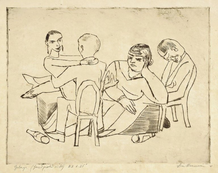 Auf diesem Bild ist das folgende Kunstwerk zu sehen: Max Beckmann. „Gelage“. 1925.