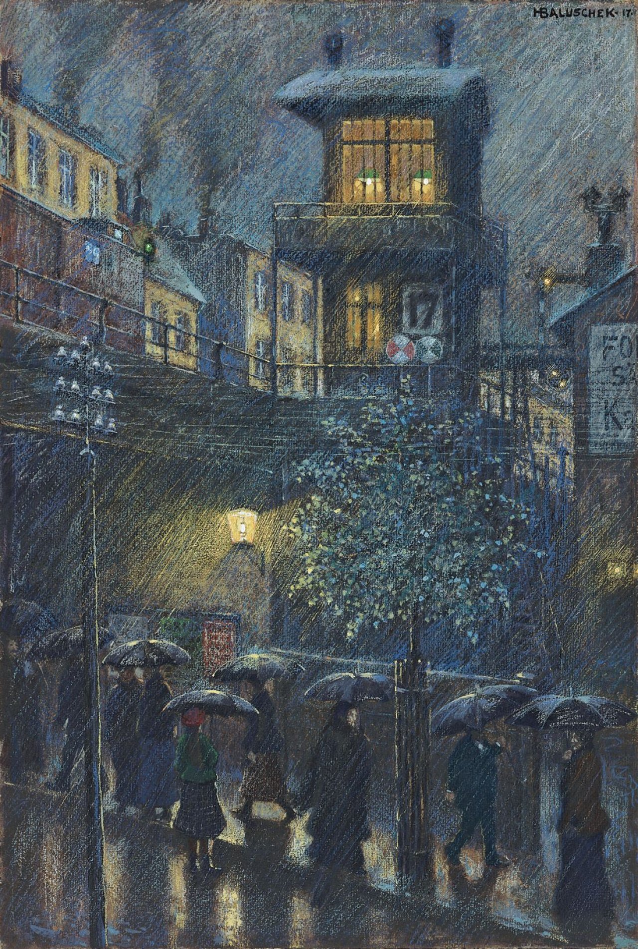 Auf diesem Bild ist das folgende Kunstwerk zu sehen: Hans Baluschek. „Regen“. 1917.