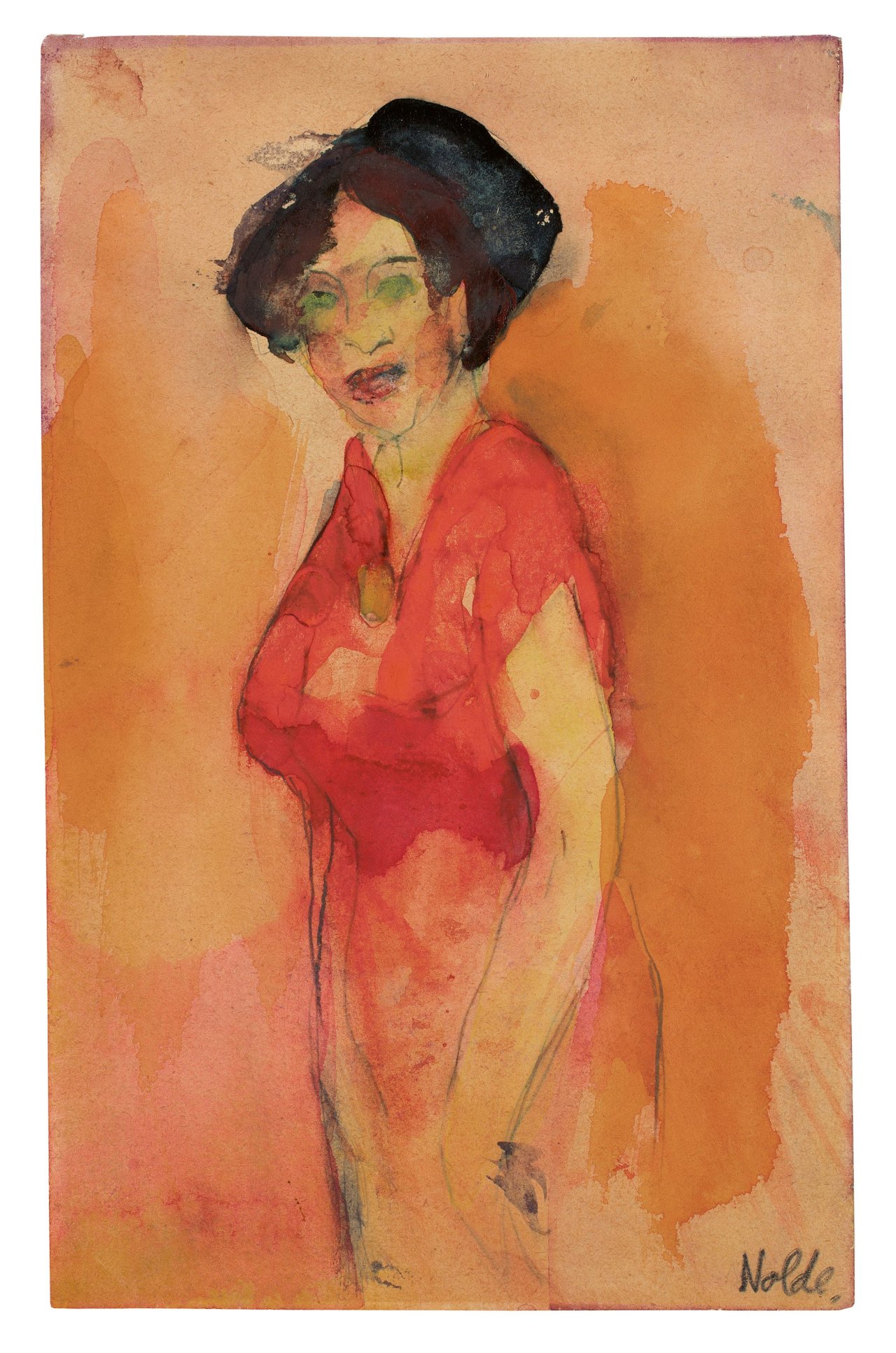 This picture shows the following artwork: Emil Nolde. Schauspielerin. Circa 1911.