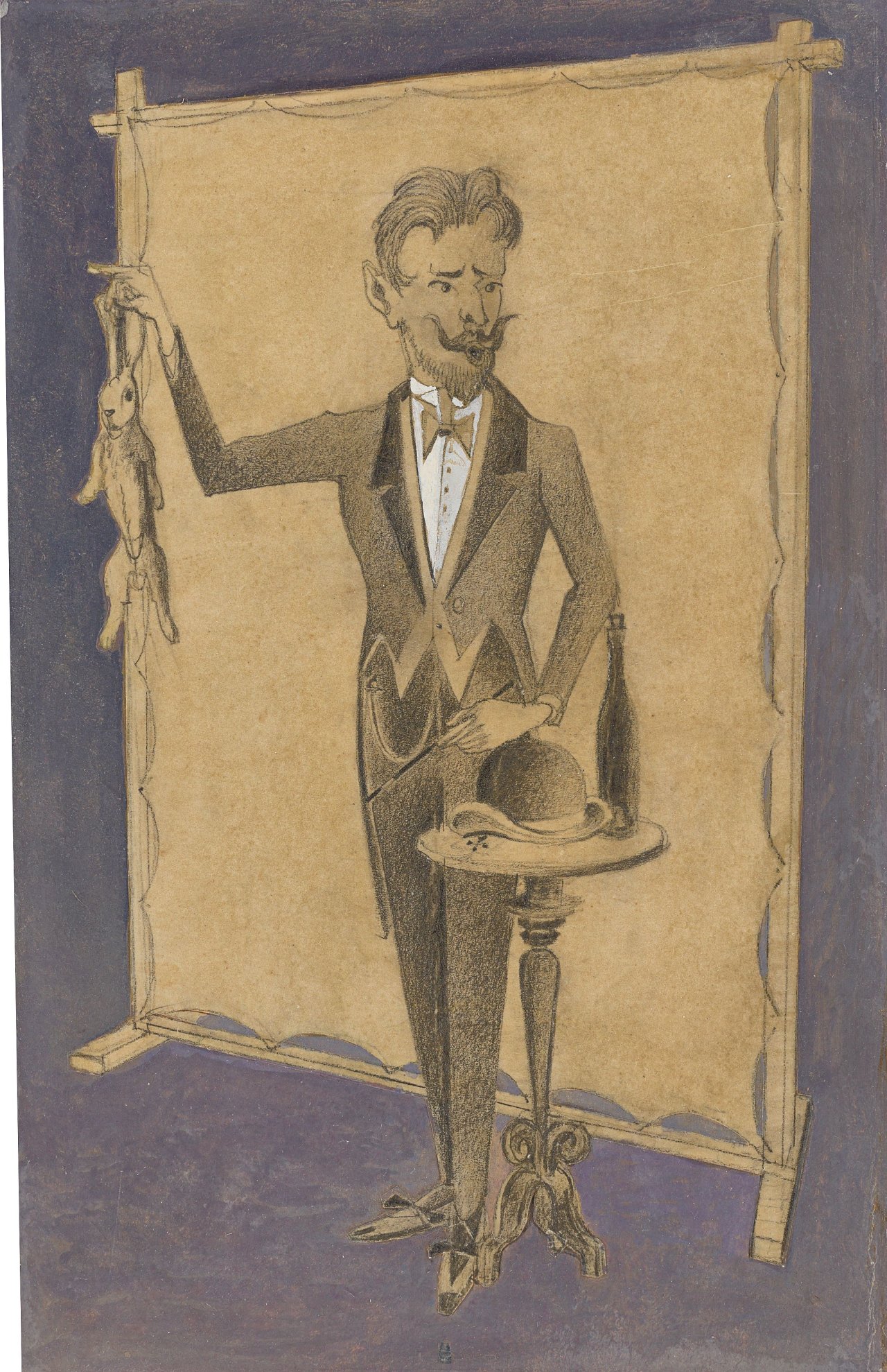 Auf diesem Bild ist das folgende Kunstwerk zu sehen: Gottfried Brockmann. „Jahrmarktsbilder - Zauberer“. 1929.