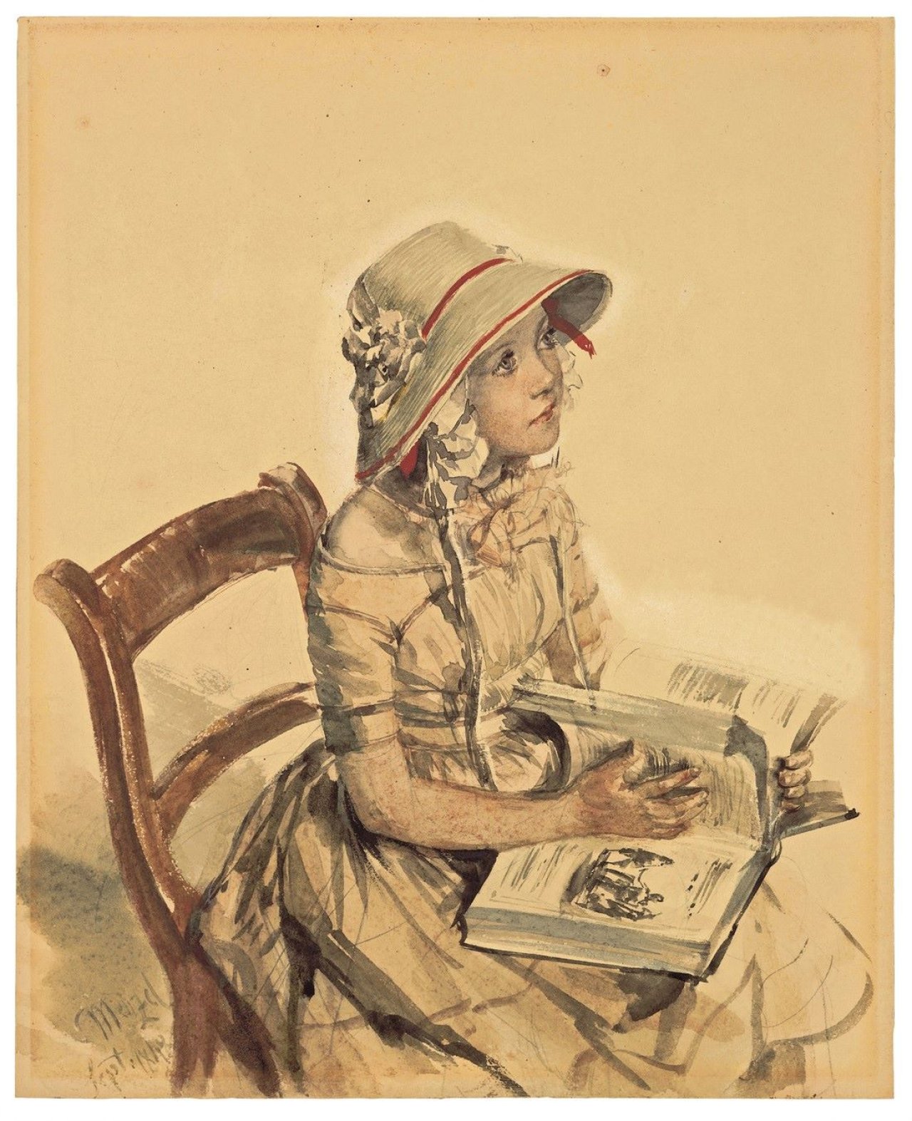 This picture shows the following artwork: Adolph Menzel. „Tochter des Justizministers Maercker“. 1848.