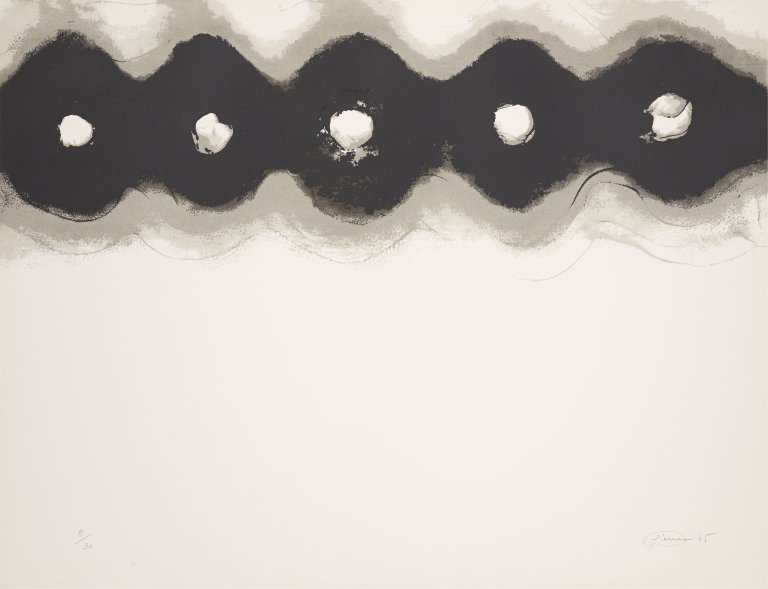 Auf diesem Bild ist das folgende Kunstwerk zu sehen: Otto Piene. „schwarz auf weiß“. 1965.