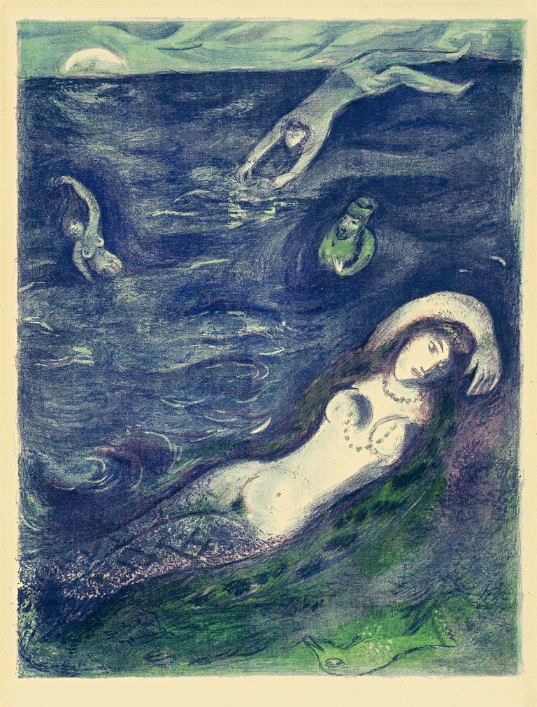 Auf diesem Bild ist das folgende Kunstwerk zu sehen: Marc Chagall. Aus: „Arabian Nights“. 1948.