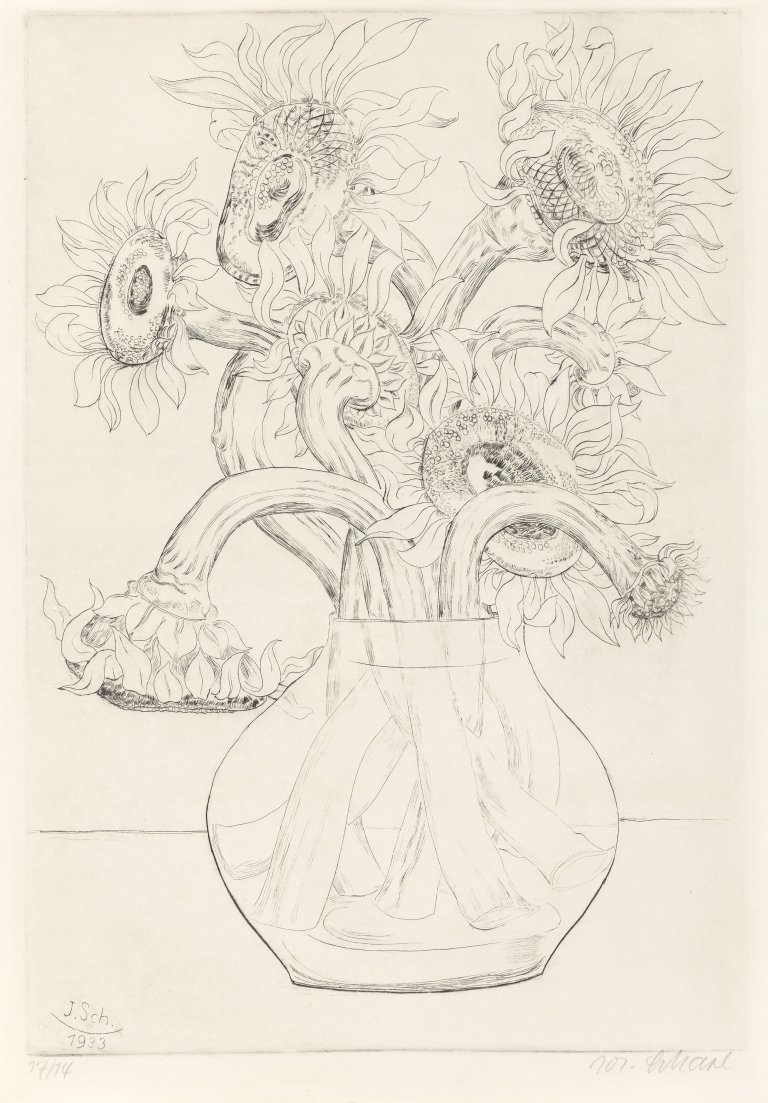 Auf diesem Bild ist das folgende Kunstwerk zu sehen: Josef Scharl. „Sonnenblumen“. 1933.