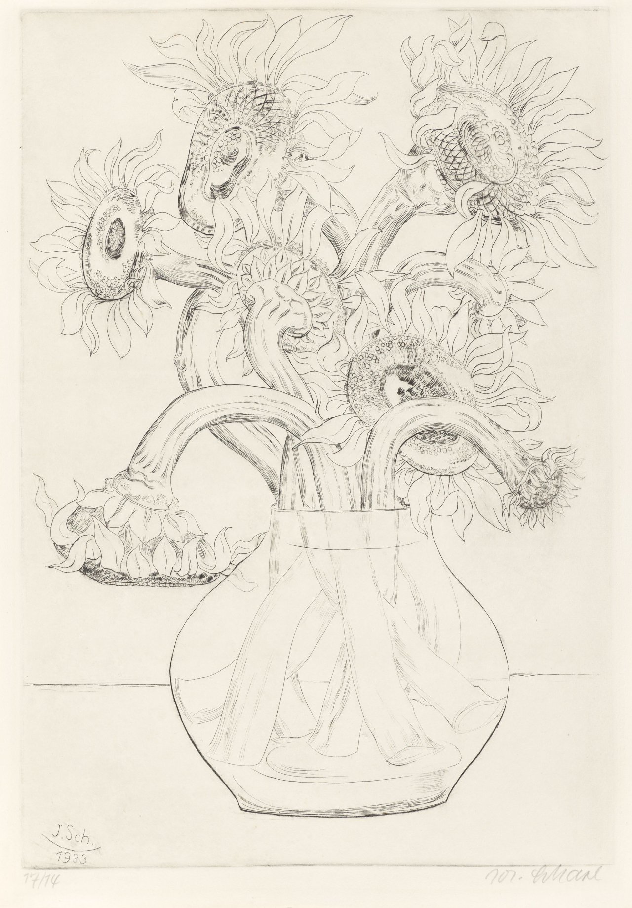 Auf diesem Bild ist das folgende Kunstwerk zu sehen: Josef Scharl. „Sonnenblumen“. 1933.