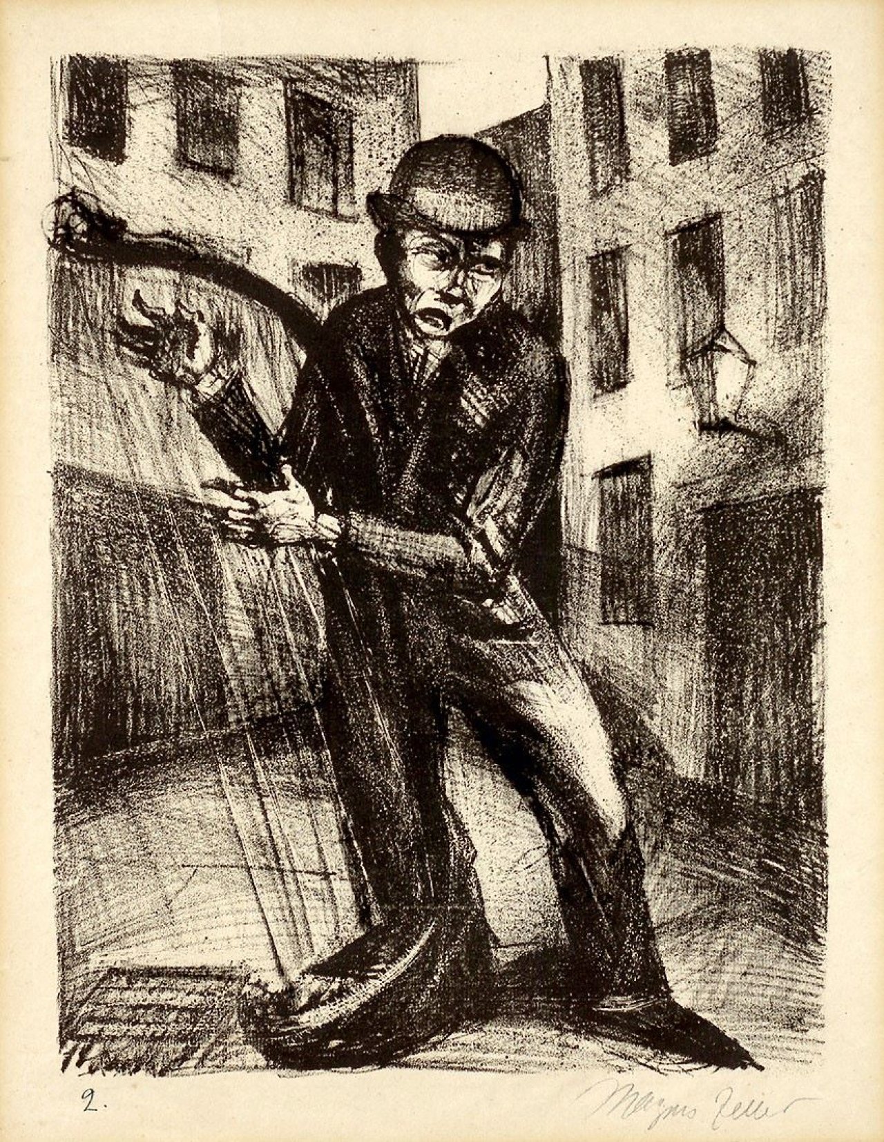 Auf diesem Bild ist das folgende Kunstwerk zu sehen: Magnus Zeller. „Harfenspieler“. Um 1920.
