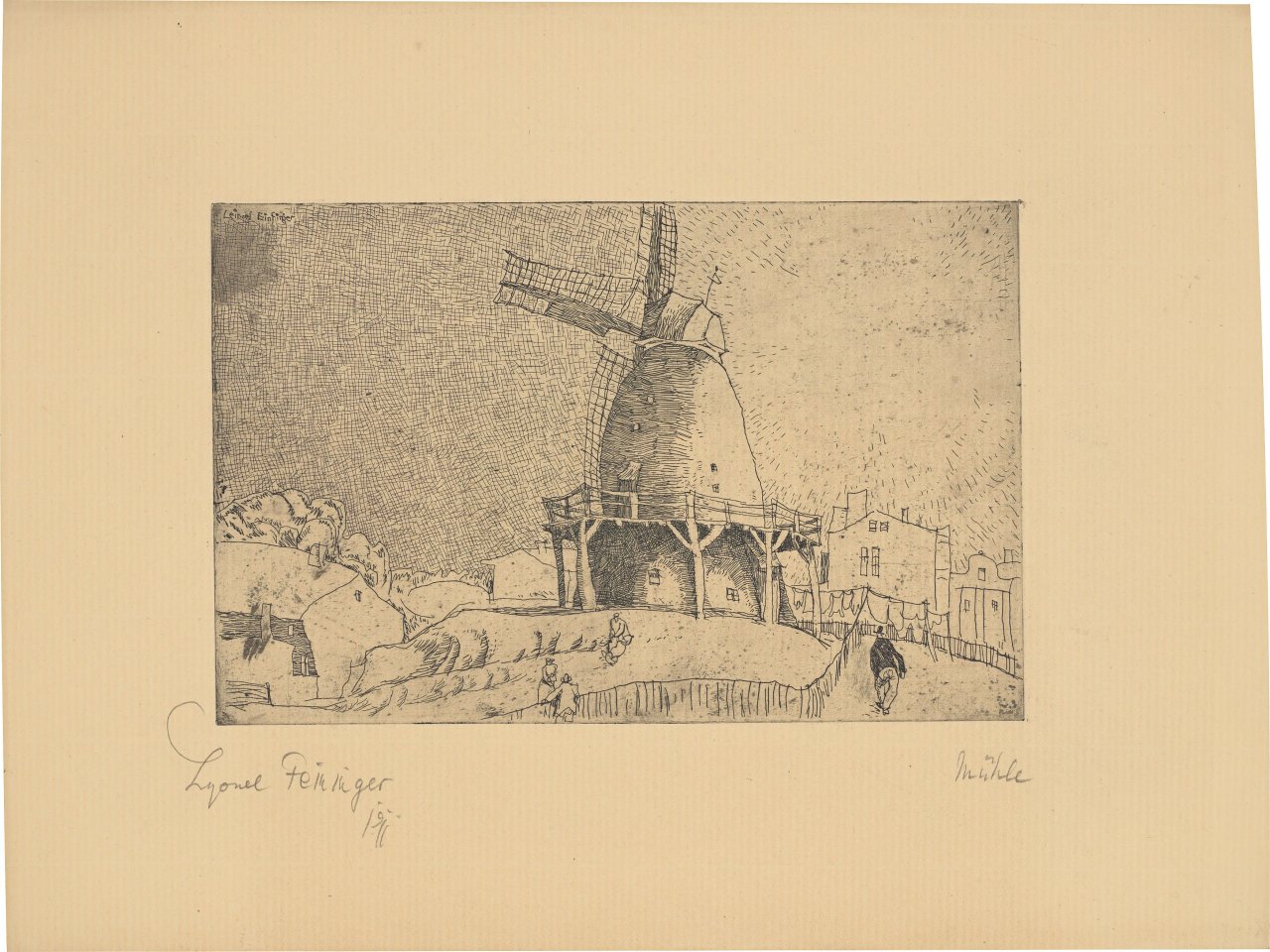 Auf diesem Bild ist das folgende Kunstwerk zu sehen: Lyonel Feininger. „Mühle“. 1911.