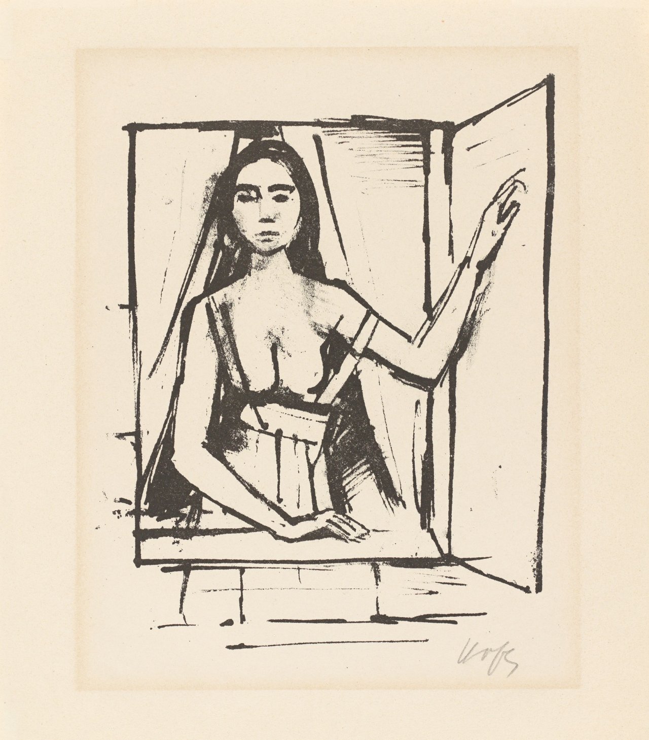 Auf diesem Bild ist das folgende Kunstwerk zu sehen: Karl Hofer. Aus: Adolf von Hatzfeld: „Liebesgedichte“ / Aus: „Zenana“. 1922 / 1923.