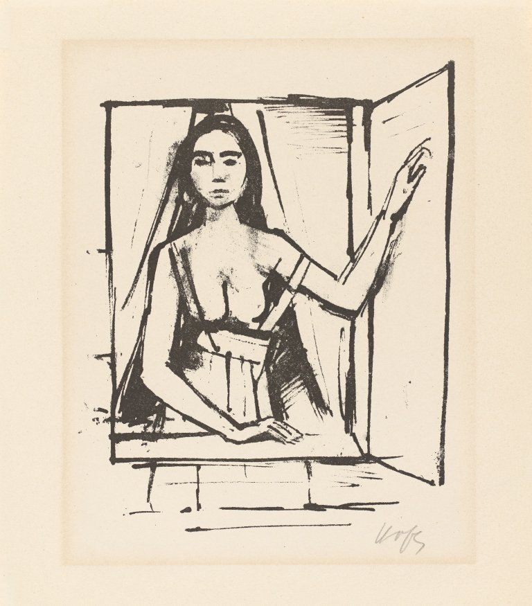 Auf diesem Bild ist das folgende Kunstwerk zu sehen: Karl Hofer. Aus: Adolf von Hatzfeld: „Liebesgedichte“ / Aus: „Zenana“. 1922 / 1923.