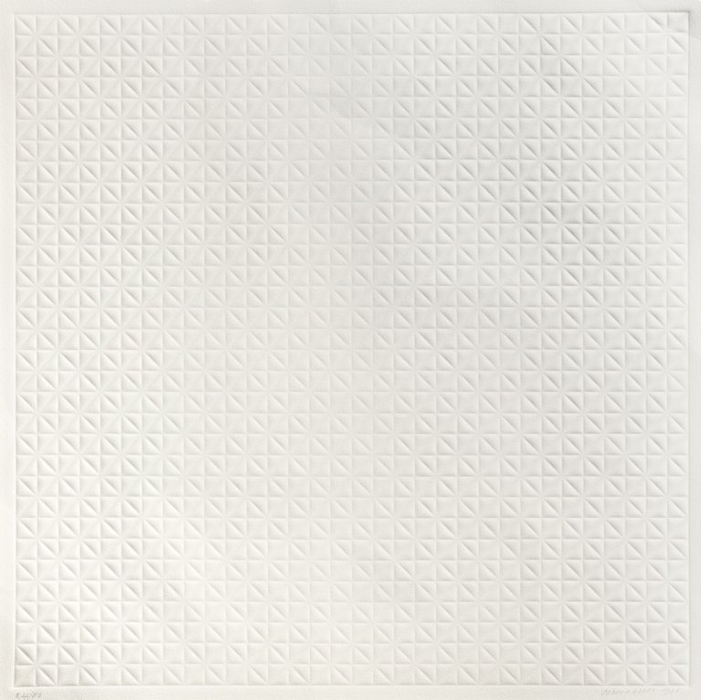 Auf diesem Bild ist das folgende Kunstwerk zu sehen: Jan J. Schoonhoven. Ohne Titel. 1971.