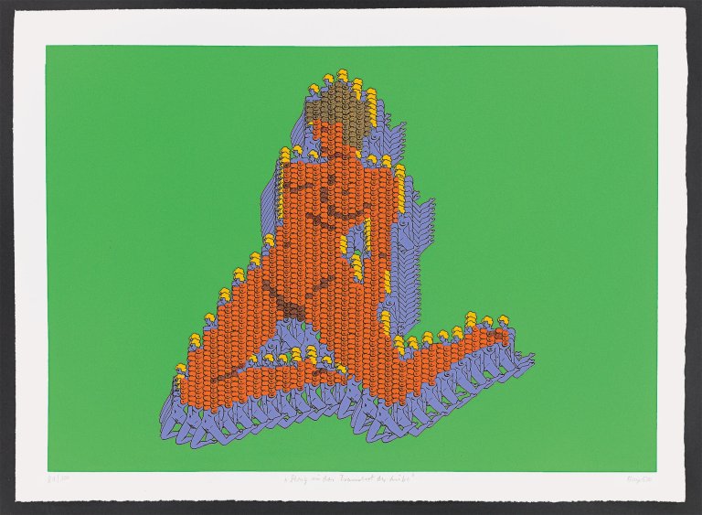 Auf diesem Bild ist das folgende Kunstwerk zu sehen: Thomas Bayrle. „Feuer im Weizen“. 1970/71.