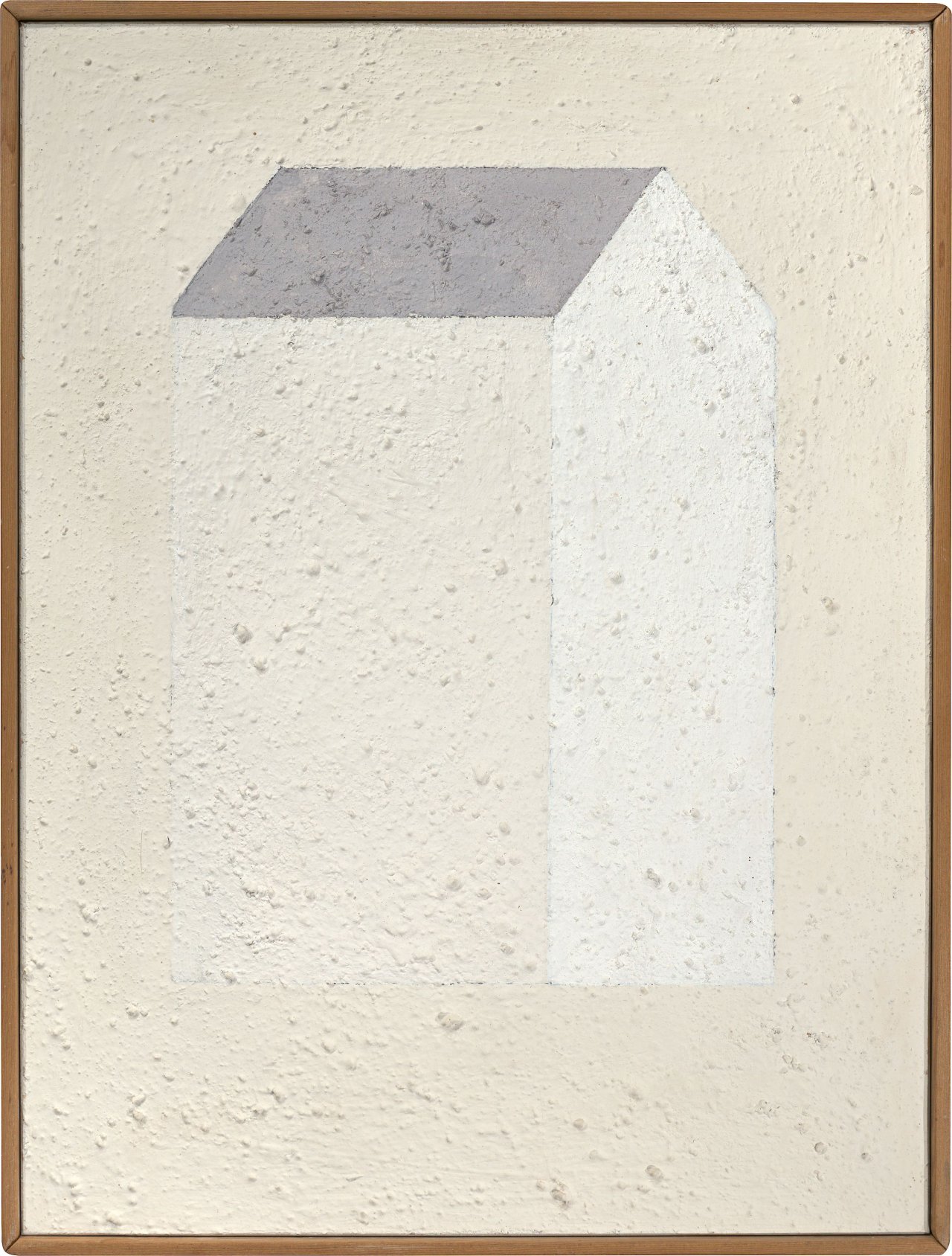 This picture shows the following artwork: Horst Antes. ”Weißes Haus mit grauem Dach in Fläche”. 1990/91.
