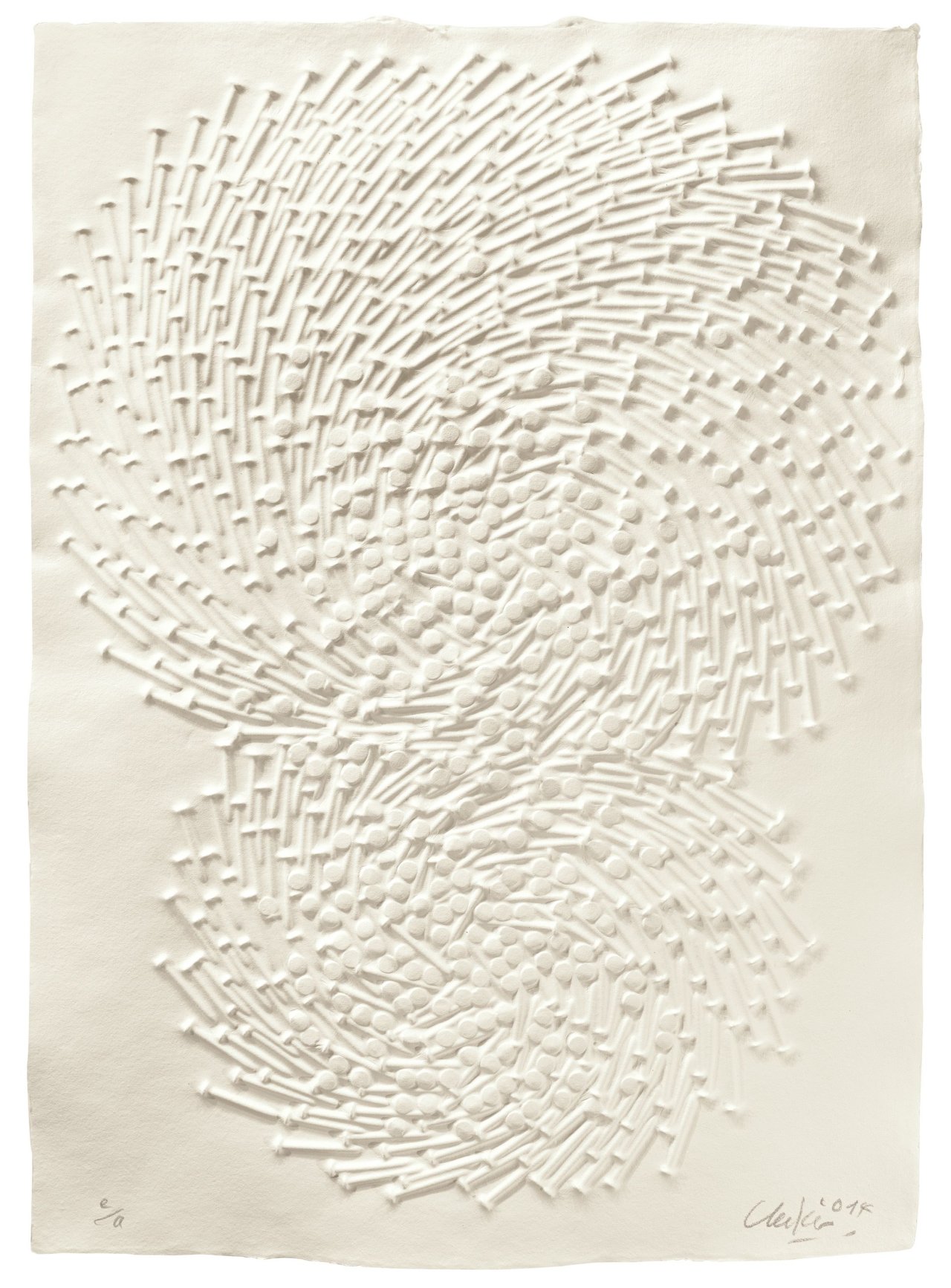 Auf diesem Bild ist das folgende Kunstwerk zu sehen: Günther Uecker. Ohne Titel. 2014.