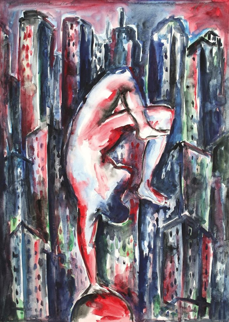 Auf diesem Bild ist das folgende Kunstwerk zu sehen: Helmut Middendorf. Handstand N.Y.. 1983.