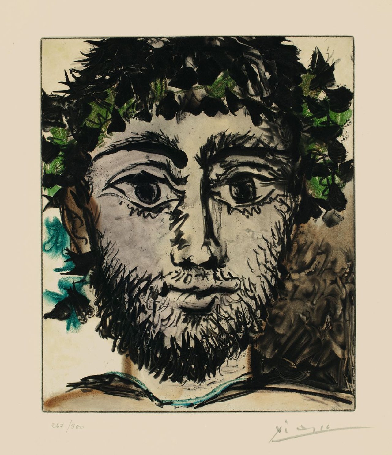 Auf diesem Bild ist das folgende Kunstwerk zu sehen: Nach Pablo Picasso. Tête de Faune. 1958.