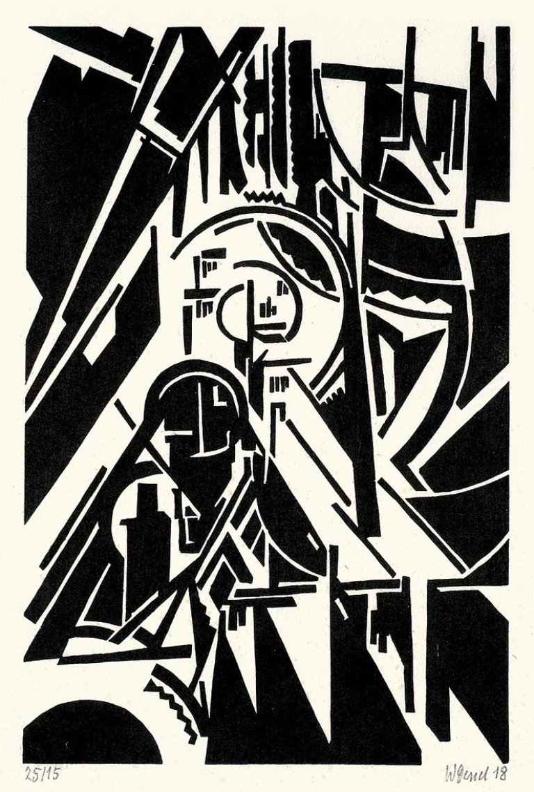 Auf diesem Bild ist das folgende Kunstwerk zu sehen: Walter Dexel. „Sonne im Fenster“. 1918.