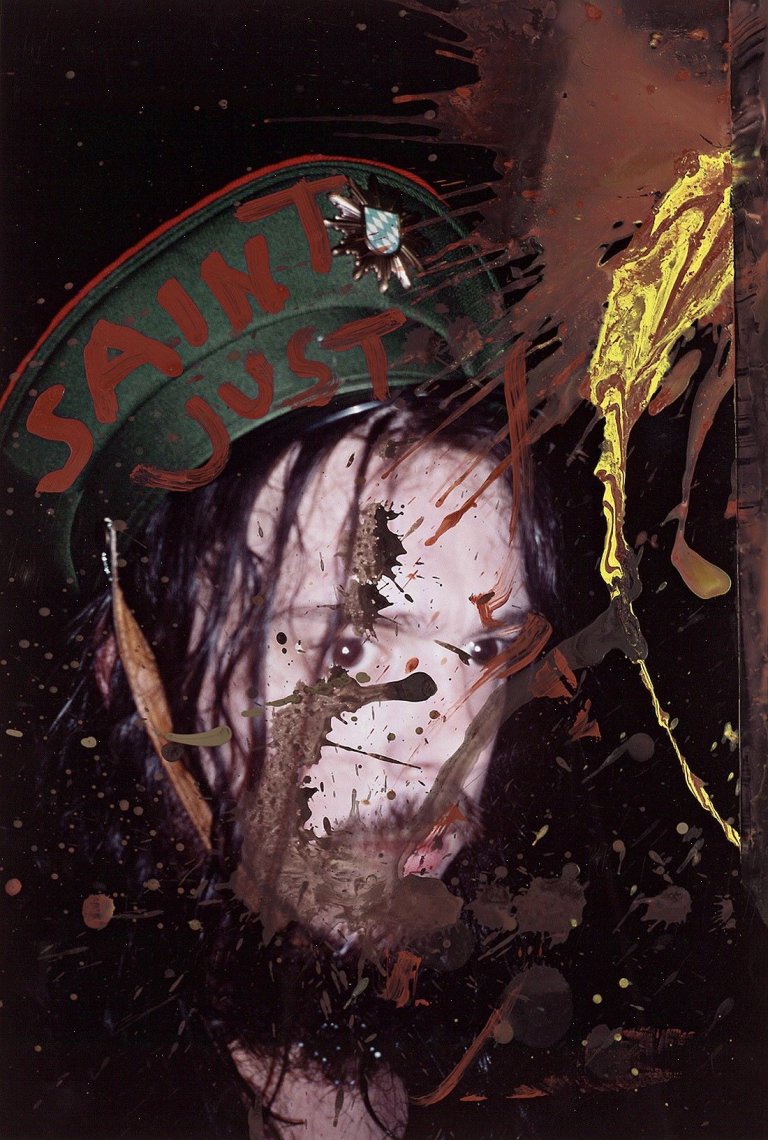 Auf diesem Bild ist das folgende Kunstwerk zu sehen: Jonathan Meese. „Saint Just“. 2000.