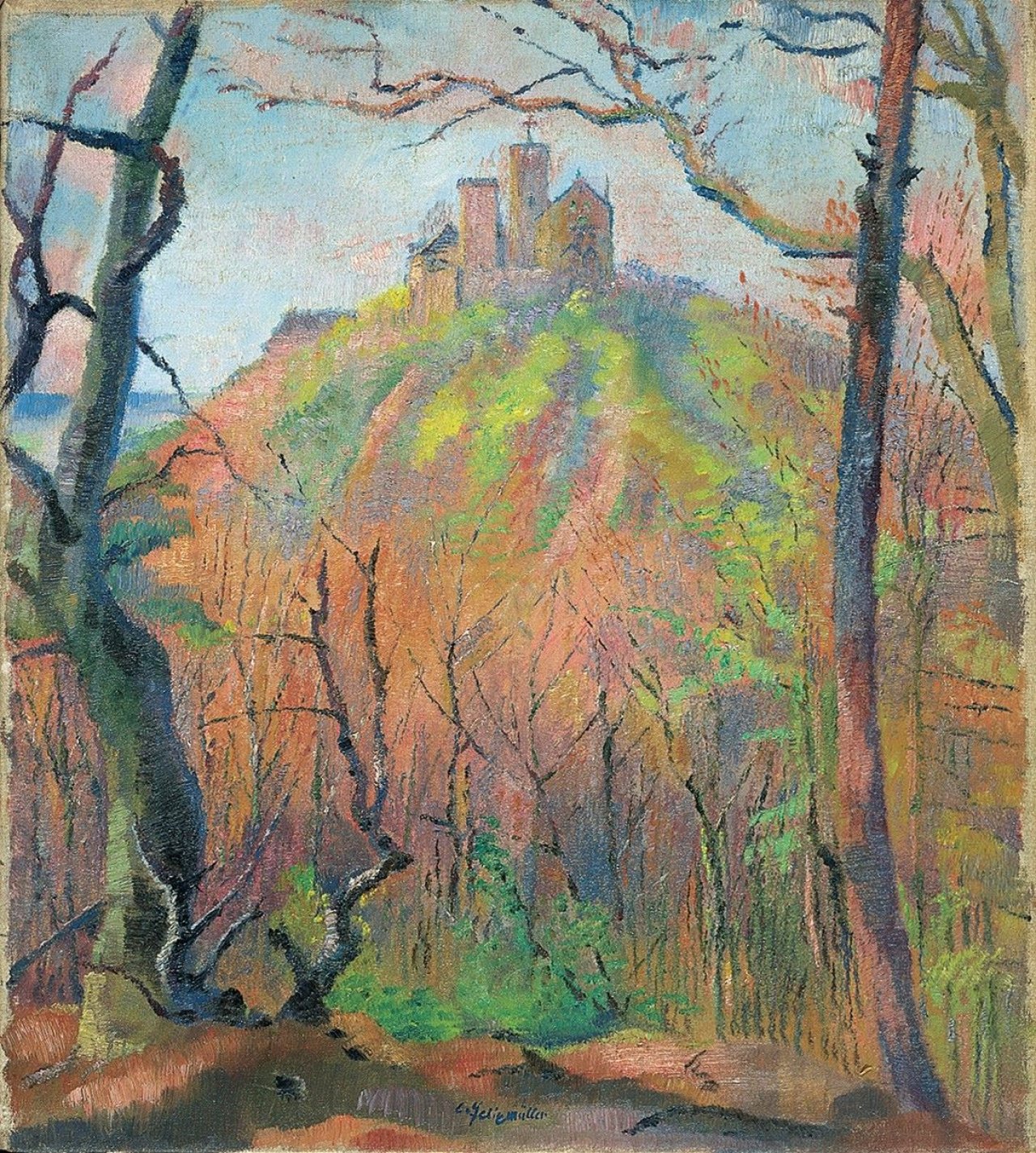 This picture shows the following artwork: Conrad Felixmüller. „Frühlingssonne auf der Wartburg“. 1942.