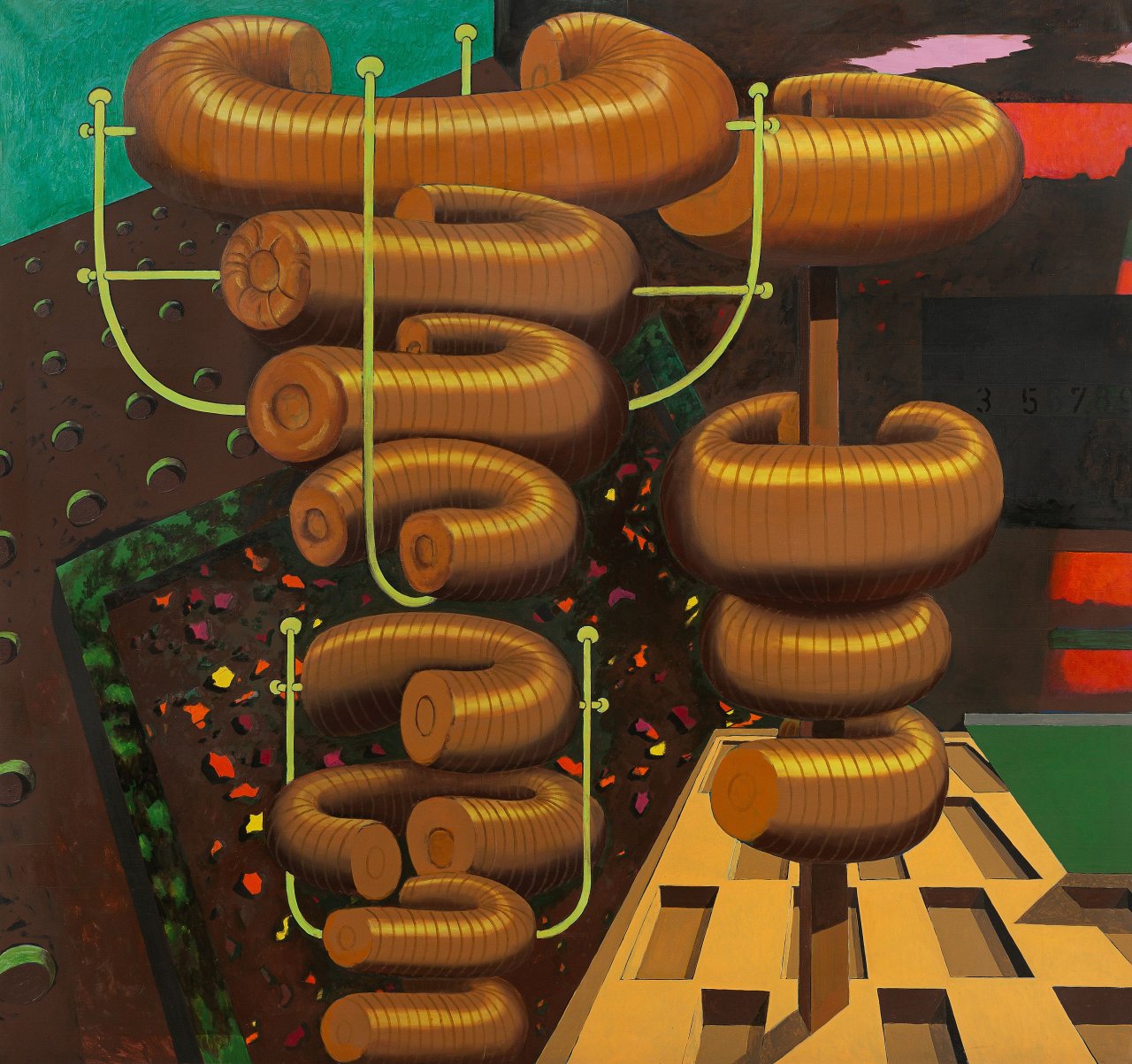 Auf diesem Bild ist das folgende Kunstwerk zu sehen: Ulrich Knispel. „Zwölf Polster“. 1969.