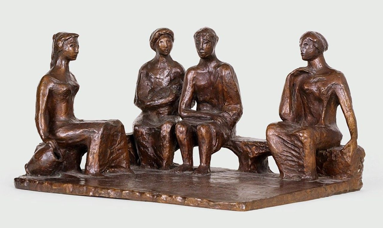 Auf diesem Bild ist das folgende Kunstwerk zu sehen: Berthold Müller-Oerlinghausen. „Familie am Feierabend“. 1960.
