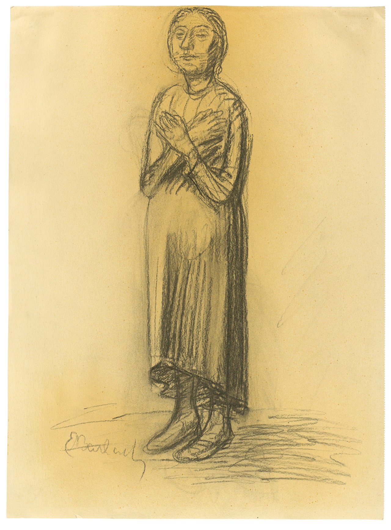 Auf diesem Bild ist das folgende Kunstwerk zu sehen: Ernst Barlach. „Die Erwartende“. 1922.