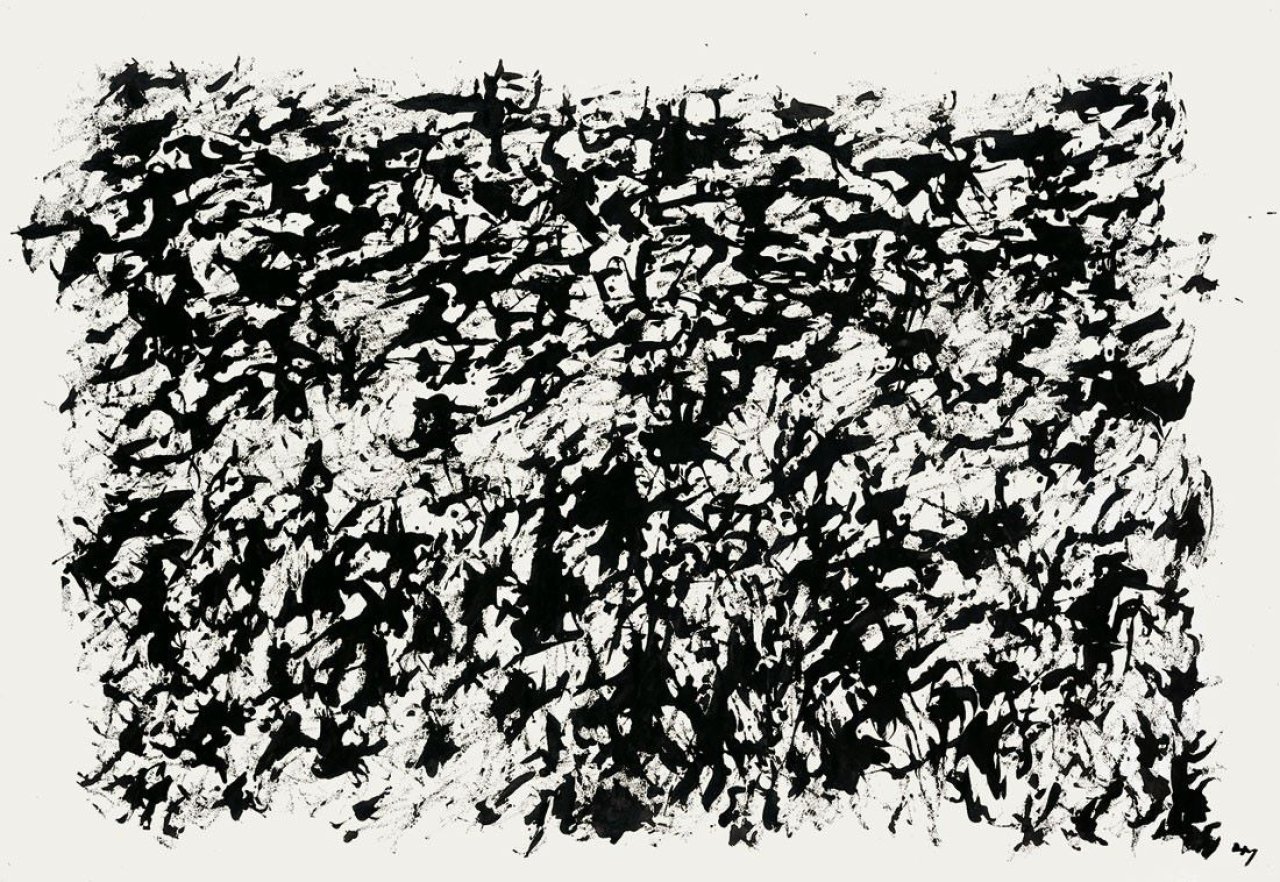 Auf diesem Bild ist das folgende Kunstwerk zu sehen: Henri Michaux. Ohne Titel. Um 1960/61.